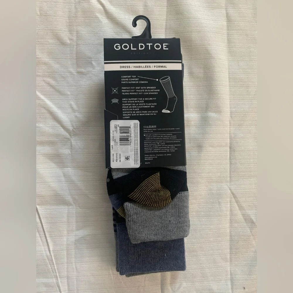 NWT GOLDTOE Socks Men’s Formal Dress Socks - Crew - 3 Pairs - Size 6-12.5